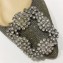 Manolo Blahnik Hangisi Glitter Fabric Jewel Buckle Flats/Pumps Gray
