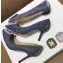 Manolo Blahnik Hangisi Glitter Fabric Jewel Buckle Flats/Pumps Dark Gray