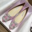 Manolo Blahnik Hangisi Glitter Fabric Jewel Buckle Flats/Pumps Pink