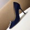 Manolo Blahnik Hangisi Glitter Fabric Jewel Buckle Flats/Pumps Blue