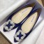 Manolo Blahnik Hangisi Glitter Fabric Jewel Buckle Flats/Pumps Blue