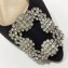 Manolo Blahnik Hangisi Glitter Fabric Jewel Buckle Flats/Pumps Black