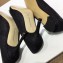Manolo Blahnik Hangisi Glitter Fabric Jewel Buckle Flats/Pumps Black