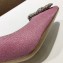 Manolo Blahnik Hangisi Glitter Fabric Jewel Buckle Flats/Pumps Pink