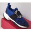 Roger Vivier Viv' Run Sneakers Blue Strass Buckle 2019
