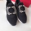 Roger Vivier Viv' Run Sneakers Black Strass Buckle 2019