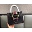 Miu Miu Madras leather Tote Bag 5BA043 Black/Multicolor