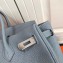 Hermes Birkin 25cm Bag Baby Blue in Togo Leather With Silver Hardware