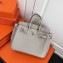 Hermes Birkin 25cm Bag Pearl Gray in Togo Leather With Silver Hardware