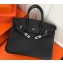 Hermes Birkin 25cm Bag Black in Togo Leather With Silver Hardware
