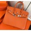 Hermes Birkin 25cm Bag Orange in Togo Leather With Silver Hardware