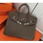 Hermes Birkin 25cm Bag Etoupe in Togo Leather With Silver Hardware