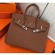 Hermes Birkin 25cm Bag Brown in Togo Leather With Silver Hardware
