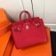 Hermes Birkin 25cm Bag Red in Togo Leather With Silver Hardware