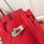 Hermes Birkin 25cm Bag Red in Togo Leather With Silver Hardware