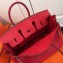 Hermes Birkin 25cm Bag Red in Togo Leather With Silver Hardware