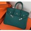 Hermes Birkin 25cm Bag Peacock Green in Togo Leather With Silver Hardware