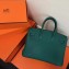 Hermes Birkin 25cm Bag Peacock Green in Togo Leather With Silver Hardware