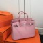 Hermes Birkin 25cm Bag Pink in Togo Leather With Silver Hardware