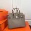Hermes Birkin 25cm Bag Light Gray in Togo Leather With Silver Hardware