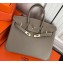 Hermes Birkin 25cm Bag Light Gray in Togo Leather With Gold Hardware