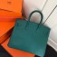 Hermes Birkin 25cm Bag Peacock Green in Togo Leather With Gold Hardware