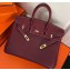 Hermes Birkin 25cm Bag Bordeaux Red in Togo Leather With Gold Hardware
