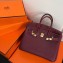 Hermes Birkin 25cm Bag Bordeaux Red in Togo Leather With Gold Hardware