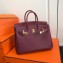 Hermes Birkin 25cm Bag Bordeaux Red in Togo Leather With Gold Hardware