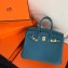 Hermes Birkin 25cm Bag Denim Blue in Togo Leather With Gold Hardware