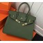 Hermes Birkin 25cm Bag Army Green in Togo Leather With Gold Hardware