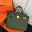 Hermes Birkin 25cm Bag Army Green in Togo Leather With Gold Hardware