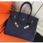 Hermes Birkin 25cm Bag Navy Blue in Togo Leather With Gold Hardware