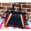 Gucci Zumi Smooth Leather Small Top Handle Bag 569712 Dark Blue/Beige/Red 2019