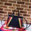Gucci Zumi Smooth Leather Small Top Handle Bag 569712 Dark Blue/Beige/Red 2019