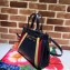 Gucci Zumi Smooth Leather Small Top Handle Bag 569712 Dark Blue/Beige/Red 2019