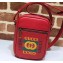 Gucci Vintage Logo Print Leather Shoulder Bag 574803 Red