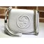 Gucci Soho Leather Chain Shoulder Bag 323190 White