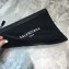 Balenciaga Navy Clip Cotton Canvas Pouch Clutch Large Bag Logo Paris Black
