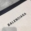 Balenciaga Navy Clip Cotton Canvas Pouch Clutch Large Bag Logo Creamy