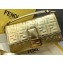 Fendi All-Over FF Motif Leather Large Baguette Bag Gold 2019