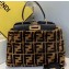 Fendi Mink FF Motif Peekaboo Iconic Medium Bag Black 2019