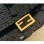 Fendi Nano Baguette Bag Charm Embroidered Sequins Black 2019