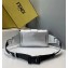Fendi All-Over FF Motif Leather Baguette Belt Bag Silver 2019
