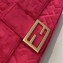 Fendi Velvet Embossed FF Motif Baguette Large Bag Fuchsia 2019