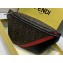 Fendi Brown Fabric FF Motif Belt Bag Black/Red 2019