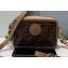 Fendi Stamp Brown Fabric FF Motif Mini Camera Case Bag Apricot