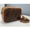 Fendi Stamp Brown Fabric FF Motif Mini Camera Case Bag Apricot
