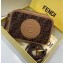 Fendi Stamp Brown Fabric FF Motif Camera Case Bag Apricot