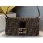 Fendi FF Motif Brown Fabric Baguette Bag Black/Gold 2019